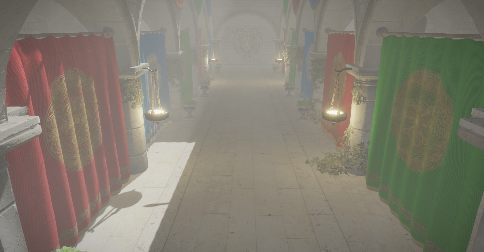 The final composited frame, Crytek&rsquo;s Sponza, a common test scene